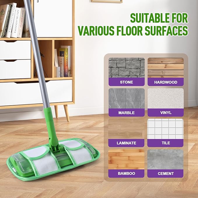 MABUBU 6 Pack Reusable Mop Pads for Swiffer WetJet Sweeper Mops, Microfiber Washable Floor Mop Refills Wet and Dry Use Replacement Pads for Hardwood, Tile, Laminate Floor Cleaning