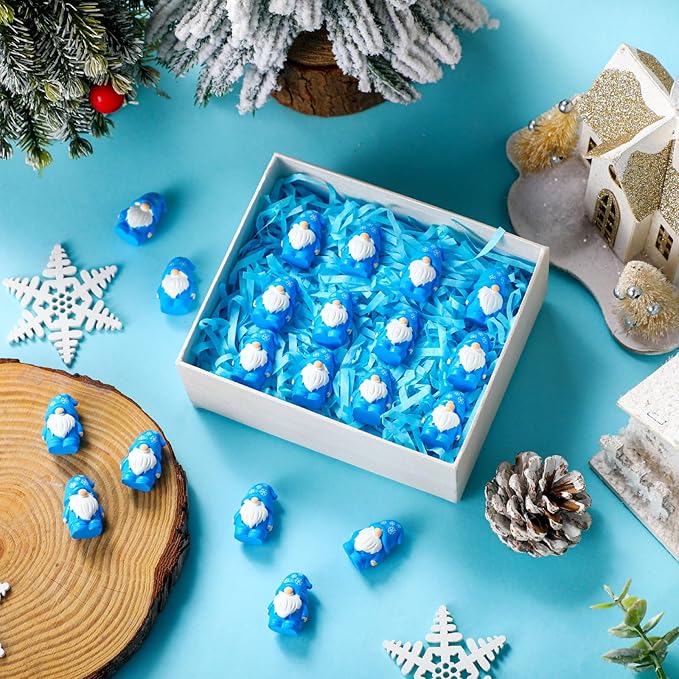 Yaomiao 50 Pcs Winter Snowflake Mini Resin Gnomes Figures Resin Mini Statues Maple Leaves Pumpkin Snowflake Gnomes Table Decor for Winter Fall Christmas Festive Home Kitchen Tiered Tray