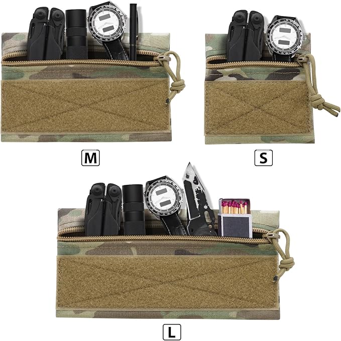 Qavctw Tactical Admin Pouch Bag with Hook and Loop Tool Storage Bag Snack Pouch Candy Bag Hanging Pouches Backpack Accessory Pouch