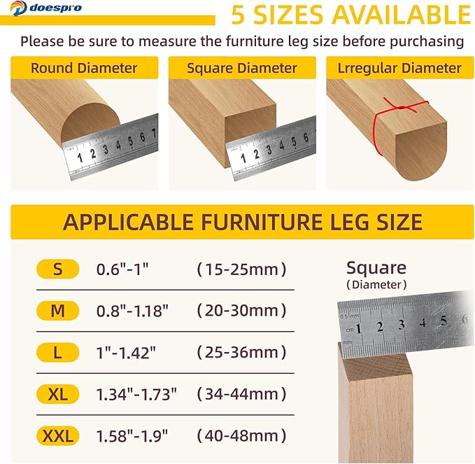 24Pack Clear Square Chair Leg Floor Protectors for Hardwood Floors,Felt Furniture Pads,Silicone Chair Leg Covers to Protect Floors, Non-Slip, Reduce Noise, Anti Scratch (M(Fit0.8-1.18") Square)
