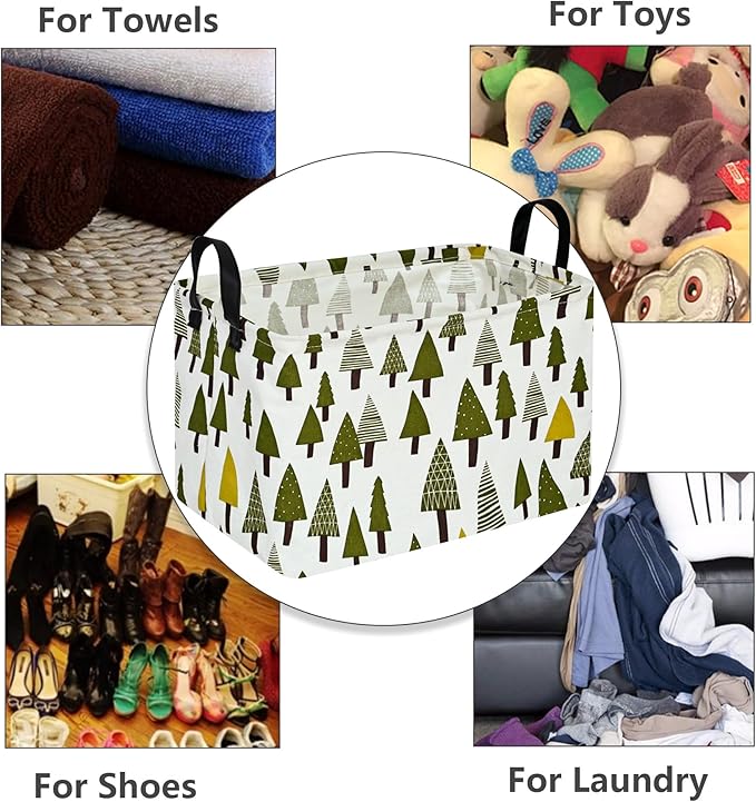 Kids Xmas Empty Storage Basket Gifts Toys Organizer Nursery Bins for Women Hamper for Organizing Home/Dorm/Kitchen/Pet/Office/Closet/Shelf/Room Decor