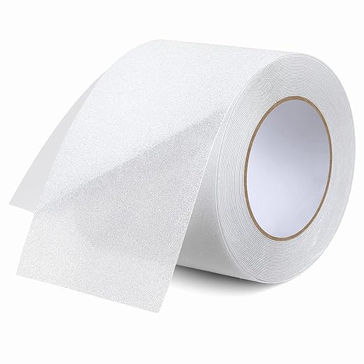 Qingluan Anti Slip Tape, Non Slip Stair Tape for Steps Indoor Waterproof, Clear Safety Slip Traction Grip Tape for Tubs, Stairs, Boats (Transparent, 4 Inch x 33 Feet)