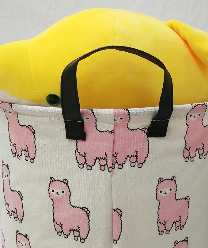 Baby Storage Basket Kids Hamper Nursery Bins Organizer Gift Toy Box Laundry Basket for Women Large Canvas Collapsible Chest for Home/Dorm/Office/Closet/Shelf/Room Decor