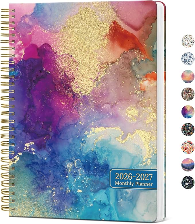 Monthly Planner 2026-2027, 2 Year Months Calendar Planner 2026-2027, Runs from January 2026 - December 2027, 7" x 10", 24 Months, Perfect for School Office Home Planning - Color Splash