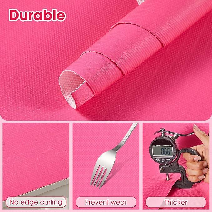 Drawer and Shelf Liner, Non-Slip Kitchen Cabinet Liners Non-Adhesive Thick Strong Grip Waterproof Washable Mats Protect Dresser Shelves Cupboard Bathroom Cabinets, Fuchsia, 18 in X 10 FT