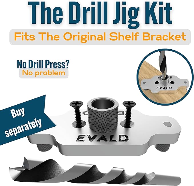 EVALD Standard Floating Shelf Bracket | 6-inch Brackets for Shelves with Anchors and Screws | Invisible Shelf Supports for Home and Office Decor | Suitable for Fireplace Various Wall Types (6 Inch)