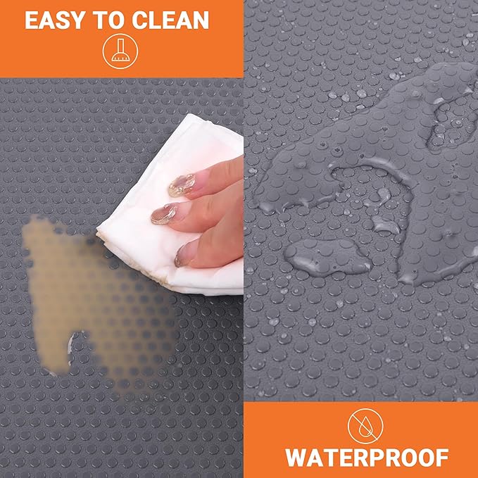 FLPMIX 16" Cabinet Shelf Liners Dark-Grey: Waterproof Kitchen Drawer Mat 16 x 300 Inch - Easy to Cut Small Cupboard Liner for Closet Pantry Shelving