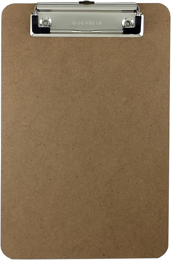 Trade Quest Memo Size 6'' x 9'' Clipboard Low Profile Clip Hardboard (Pack of 1)