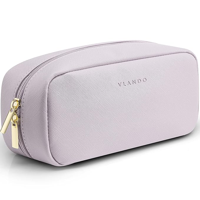 Vlando Small Makeup Bag,Makeup Pouch,Makeup Travel Bag Christmas Gifts for Women Makeup Organizer Case for Toiletries Gifts for Traveler Wife Daughter-Purple