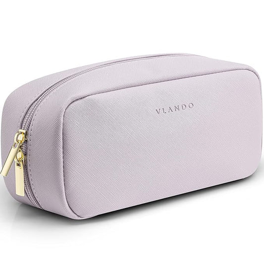 Vlando Small Makeup Bag,Makeup Pouch,Makeup Travel Bag Christmas Gifts for Women Makeup Organizer Case for Toiletries Gifts for Traveler Wife Daughter-Purple