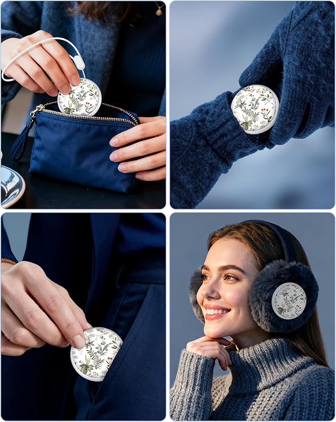 Pocket Size Hand Warmers Rechargeable 2 Pack,20Hrs Long Safe Heat,0.5S Instant Heating,Ultra Thin Electric Hand Warmers,5 Levels Heating Fits in Gloves, Hunting Camping Hiking Essentials