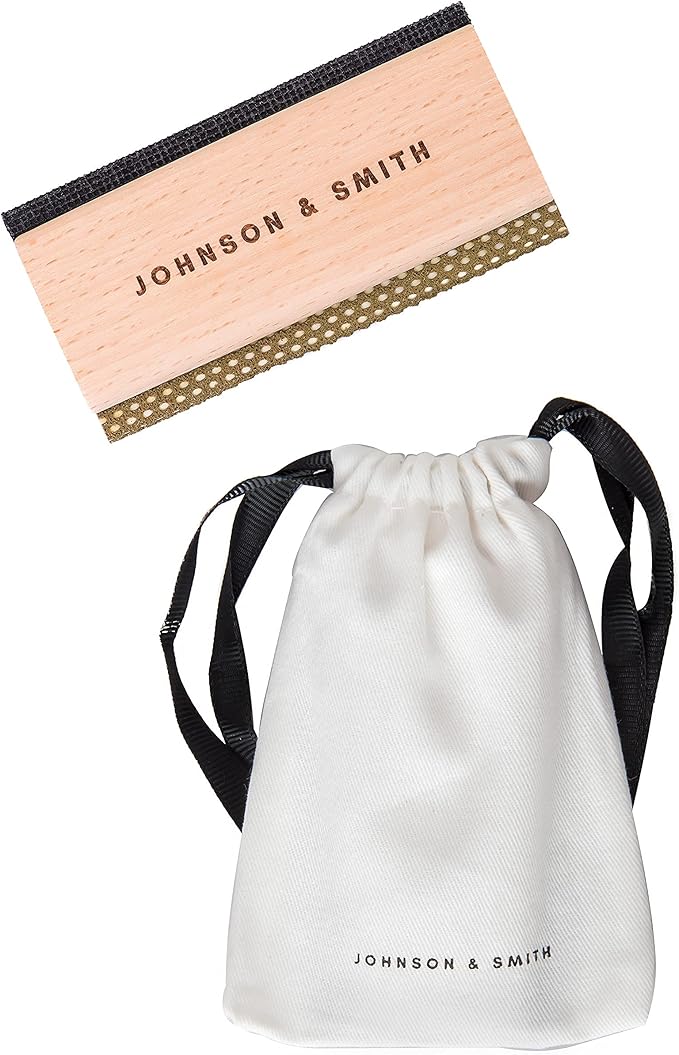 Johnson & Smith Sweater Comb - Double Sided Sweater Shaver Lint Scraper - Easy Grip Cashmere Comb - Multifunction Fabric Clothes Shaver Cashmere Pill Remover - Travel Pilling Remover Brush with Pouch