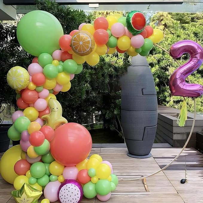 Hawaiian Balloons, Tropical Balloons Green Pink White Yellow Balloon Confetti Balloon for Beach Summer Baby Shower Luau Flamingo Tropical Theme Birthday Party Wedding Decorations