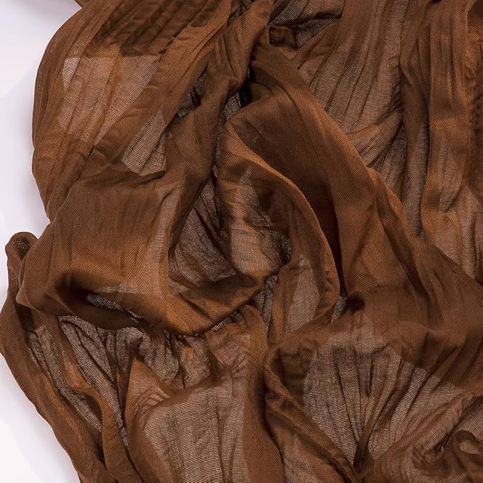 Socomi 2pcs Brown Coffee Summer Cheesecloth Table Runner Boho Rustic Gauze 120 inch 10FT Cheese Cloth Sheer Runner for Wedding Party Baby Shower Birthday Home Decor Holiday Decorations