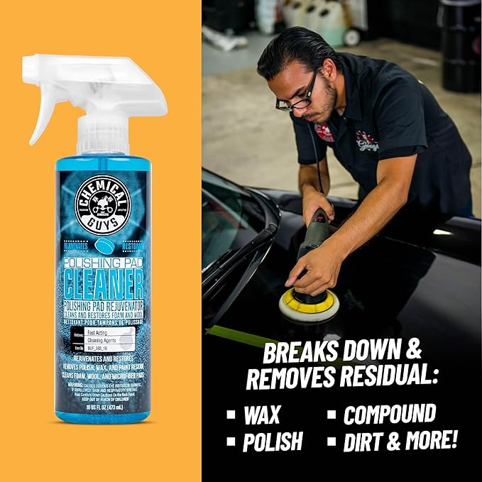 Chemical Guys Polishing Pad Cleaner (2 x 16 Fl Oz) – Deep Cleaning Spray for Foam & Microfiber Pads, Removes Polish Residue & Extends Pad Life