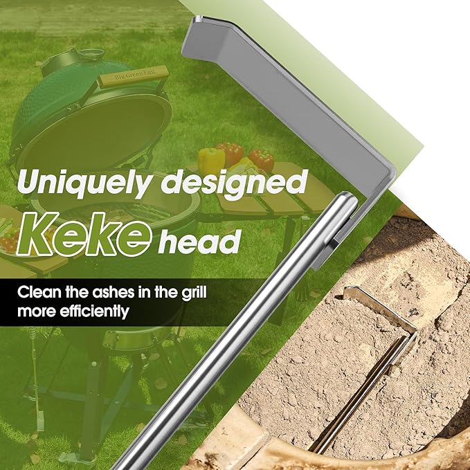 22-inch Grill Oven Ash Cleaning Tool, Suitable for Big Green Egg, Kamado Joe, and Other Charcoal Grills, Corner Cleaning Accessory