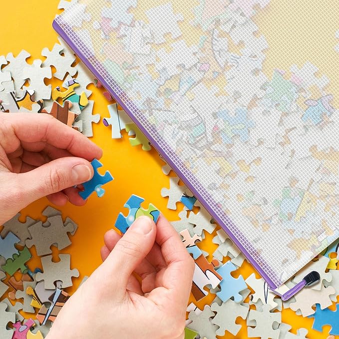 9pcs Mesh Zipper Pouch Bags, A3 Sizes, 9 Colors, Board Game Storage, Travel, School, Office Organize