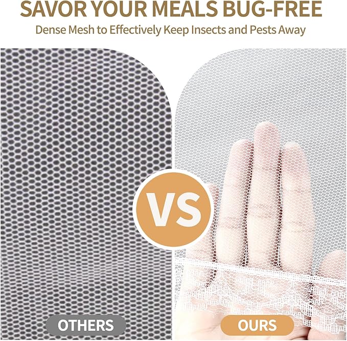 Food Covers Set, Food Tents for Outside, 1 Extra Large (40 x 23.6in) + 6 Large (17 x 17in) Mesh Food Covers for Outdoors, Screen Tent Nets for Party,Picnics,BBQ,Fruit Cover