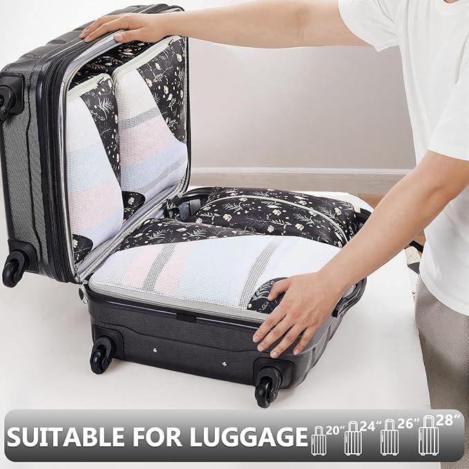 8 Set Packing Cubes for Travel, Gifts for Women & Moms, Anti-Tearing Suitcase Organizer, OlarHike Vacation Essentials & Accessories for Cruise Ships