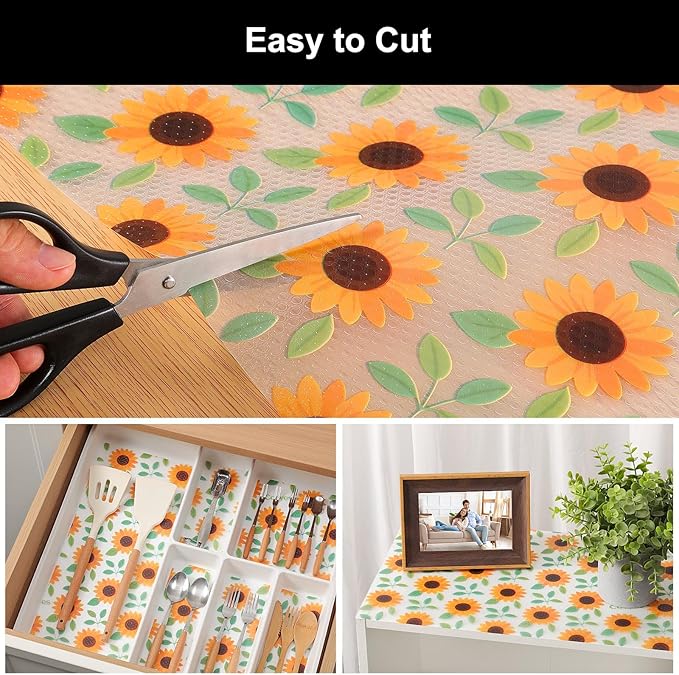 Cooyes Shelf Liner – Premium Non-Adhesive Cabinet & Drawer Liner for Kitchen – Waterproof Shelf Paper with Modern Pattern – Durable EVA Cabinet Mat – Easy to Cut (11.8" W x 236" L)