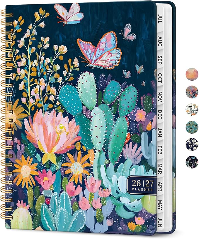 Planner 2026-2027, Academic Year Weekly and Monthly Calender Planner, from Jul 2026 - Jun 2027, Spiral Bound School Planning Book, Perfect for Teacher, Student, Women & Men, A4 (8.5" x 11"), Desert Whimsy
