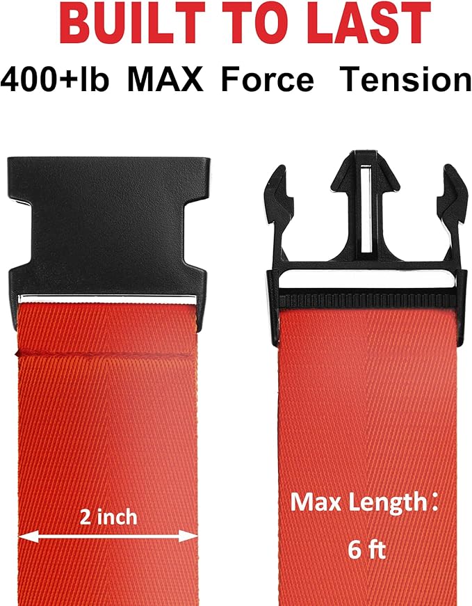 Luggage Straps for Suitcases TSA Approved Travel Belt 8 Pack by Chelmon (Red)