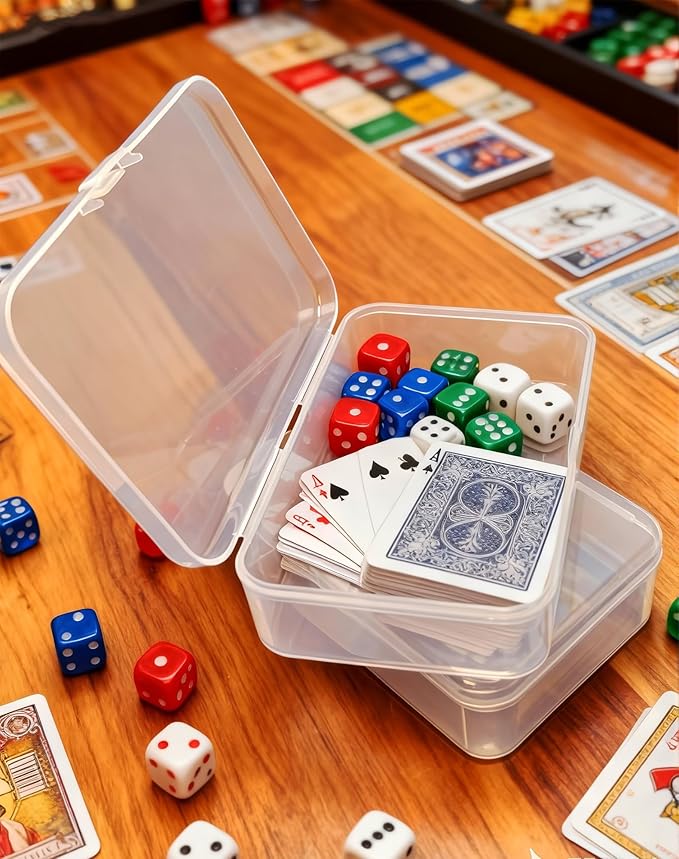 LJY 24 Pieces Rectangular Empty Mini Clear Plastic Organizer Storage Box Containers with Hinged Lids (Transparent, 4.9 x 3.3 x 1.4 inch)