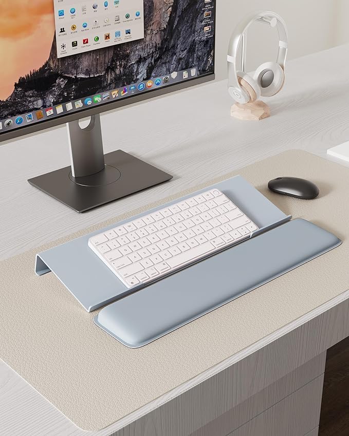 Computer Keyboard Wrist Rest Stand for Desktop, Keyboard Holder for Easy Typing with Wrist Pad for Office Desk, Home, School (Gray)