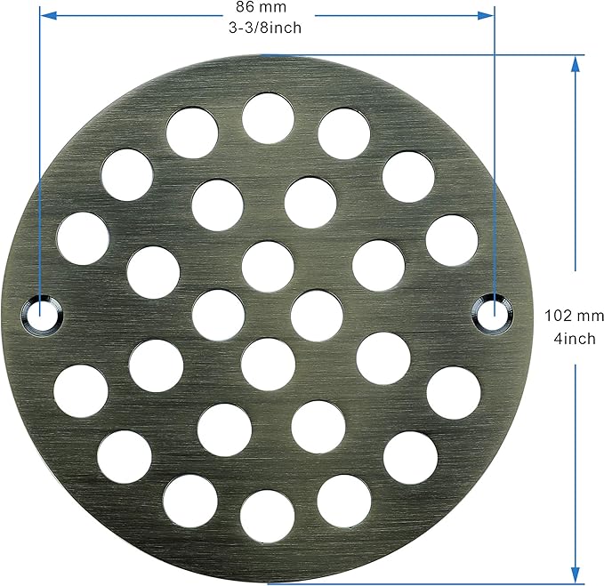 vouruna 4-Inch Screw-in Shower Strainer Drain Cover Replacement Floor Strainer (Antique Brass)