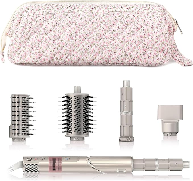 Quilted Hair Tool Travel Bag, Shark Flex Style Travel Case For Dyson Hair Dryer Airwrap Bag, Curling Iron Bags Quilted For Shark Dyson Revlon Organizer Accessories - Pink Floral