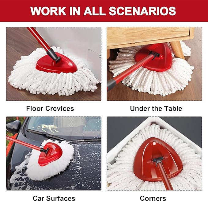 7 Pack Mop Heads Replacement for O-Ceda Easy Wrin Spin Mop, Microfiber Spin Mop Refills, Easy Cleaning Mop Head Replacement (7pcs 1-Tank Mop White)