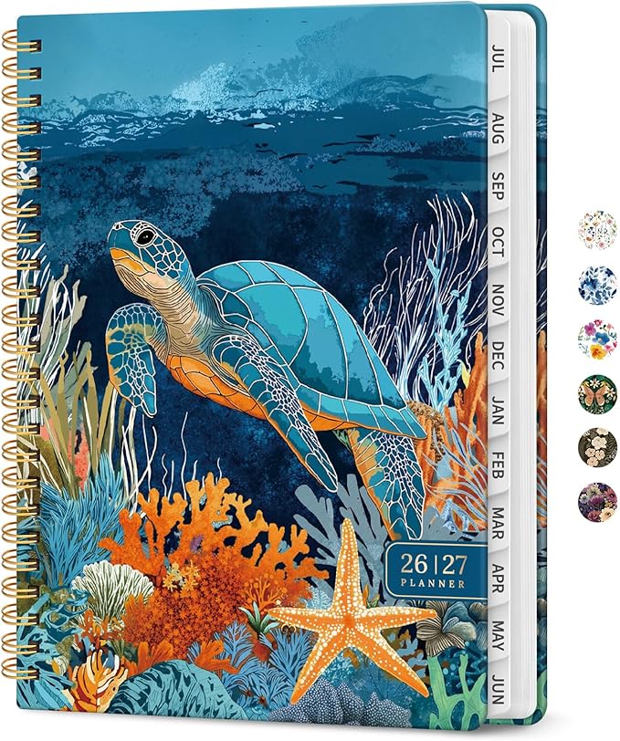 Planner 2026-2027, Academic Year Monthly and Weekly Calendar Planner, Jul 2026 - Jun 2027, Hardcover Teacher Student Planning Agenda book with Tabs, Perfect for School Office Supplies, 8.5" x 11" - Deep Bearings