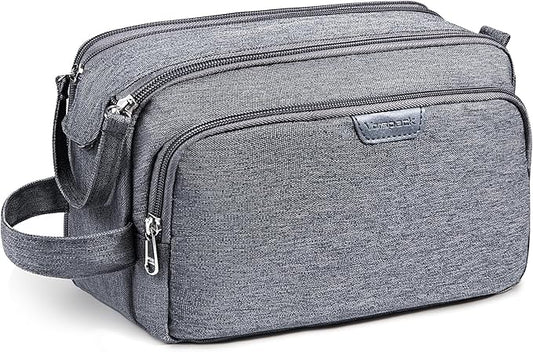 Vorspack Travel Toiletry Bag - Water Resistant Travel Bag for Toiletries, Cosmetics, Accessories, Gifts for Men - Grey