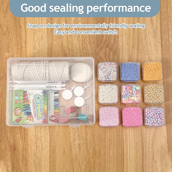 Bead Organizer Box, 30pcs Small Clear Plastic Storage Containers, Craft Storage Box Features Hinged Lid and Labels, Mini Boxes for Bracelets, Jewelry, Diamonds, Clay Beads, Screws, Seeds, Small Parts