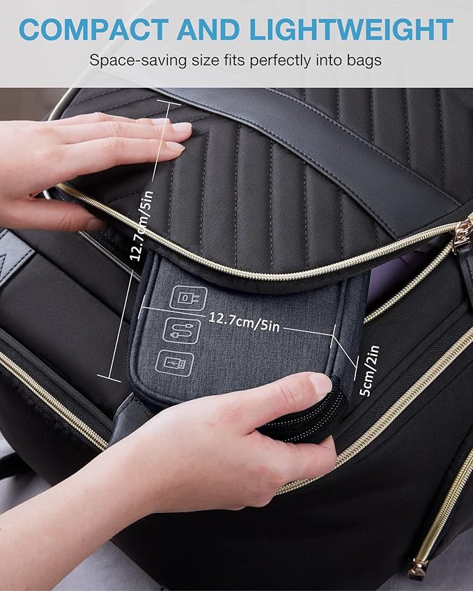 BAGSMART Cord Organizer Travel Cable Organizer Bag Tech Electronic Organizer Travel Case, Travel Essentials for Charger, Cable, Phone, Flash drive, Double Layer-Black