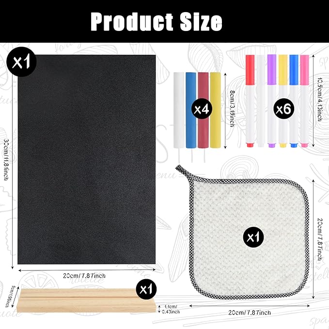 1 Pack Chalkboard 8 x 12 inch Tabletop Chalkboard Sign with Wood Base Double-Sided Message Boards Menu Chalkboard Stand for Kitchen Wedding Bar and Restaurant