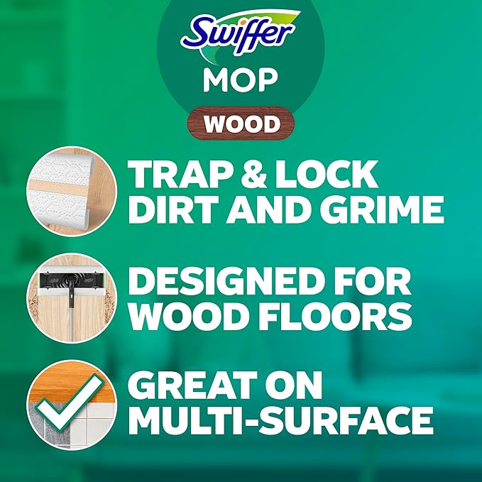 Swiffer Heavy Duty Mop Wet Multi-Surface Cloth Refills for Floor Mopping and Cleaning, Hardwood Floor Cleaner, 20 Count (Pack of 6)