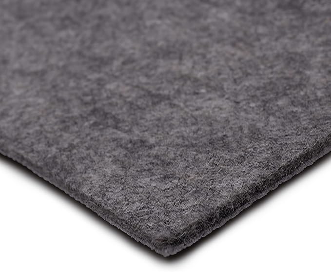 Mohawk Home 4' x 6' Premium Luxury Non Slip Rug Pad 1/4 Thick Dual Surface Felt + Rubber Gripper - Safe for All Floors, Synthetic Fiber, Grey