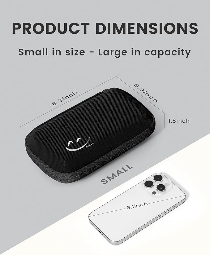 Travelkin Travel Cord Organizer, Small Electronic Organizer Travel Case, Cable Organizer Bag For Cords,Chargers Phone, Sd Card,Usbs (Black)