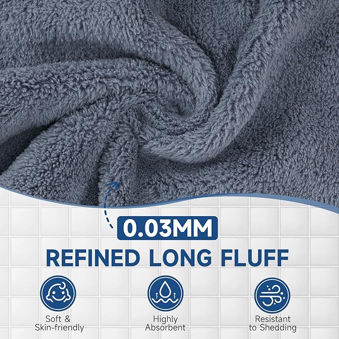 TEAWOO Coral Velvet Navy Blue Washcloths 12 Pack, Highly Absorbent and Soft Navy Blue Face Towels, Multi-Purpose Washcloths and Hand Towels for Bathroom, Hotel, Spa and Gym, 12 x 12 inches