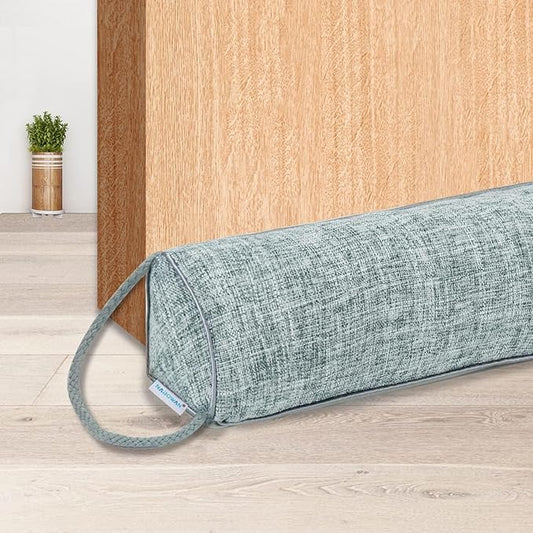 NABOWAN Weighted Door Draft Stopper - Triangular Gap Filler Blocks Bottom Up to 3”, Under Door Draft Blocker Reduces Hot/Cold Air, Wind, Noise for Easy Install, Saves Energy, Home Room Essentials, 30” Gray