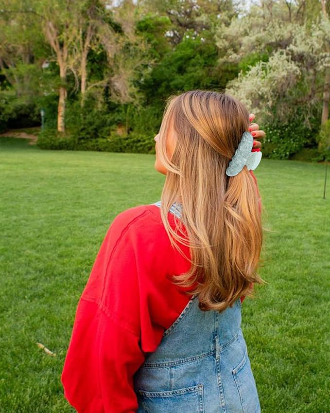 4Pcs Large Acrylic Clips - Big Non-Slip Banana Barrettes for Thick Hair, Strong Hold Jaw Clips for Women Girls