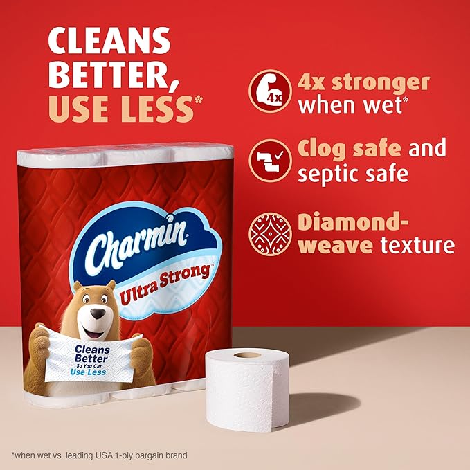 Charmin Ultra Strong Toilet Paper 12 Mega XL Rolls, 330 Sheets Per Roll