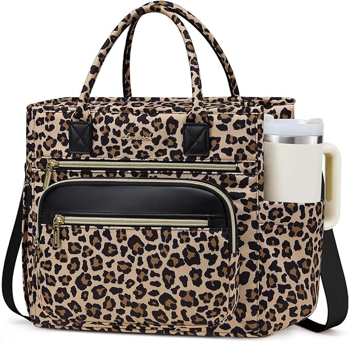 LOVEVOOK Insulated Lunch Bag Women,Wide Opening Adult Lunch Box Women with Cup Holder,Large Leakproof Cooler Bag for Work Picnic Beach Family College Mom,Lunch Teacher Breast Pump Diaper Tote Bag