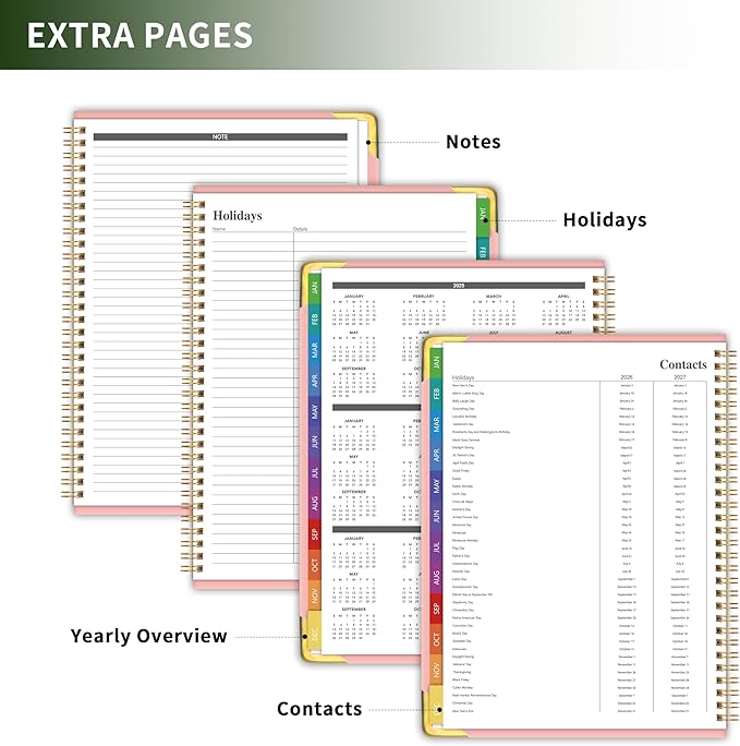 Planner -2026, Hardcover Weekly & Monthly Calendar Planner, January 2026 - December 2026, 8.5" x 11", Daily Agenda Book with Colorful Tabs, College Organizer Notebook, School & Work Supplies for Student Teacher Classroom