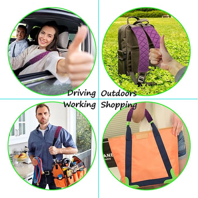 Car Seat Belt Cover Pad, 5 Pack, Seatbelt Covers for Car Accessory, Soft Material, Car Seat Strap Pads, Purple 10.63 inches, Universal Fit for All Vehicles, Comfort for neck shoulders (5-Purple)