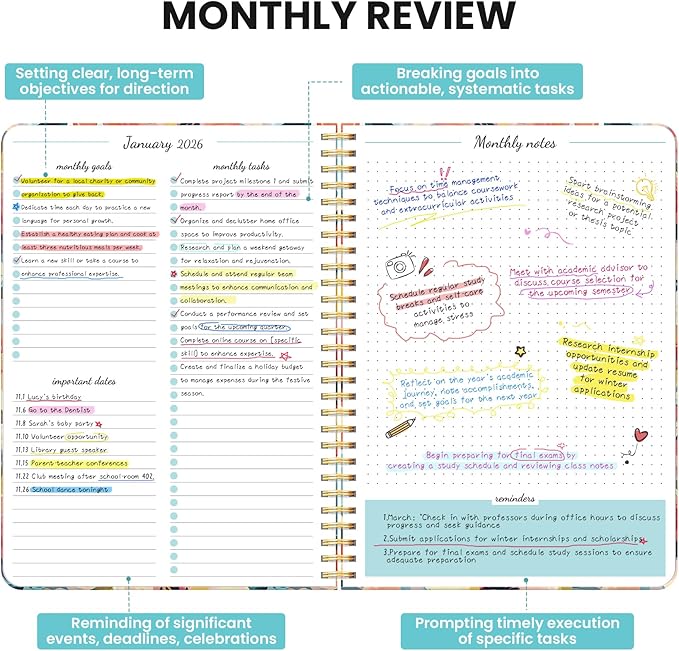 Monthly Planner 2026-2027, 2 Year Months Calendar Planner 2026-2027, Runs from January 2026 - December 2027, 7" x 10", 24 Months, Perfect for School Office Home Planning - Pastel Garden