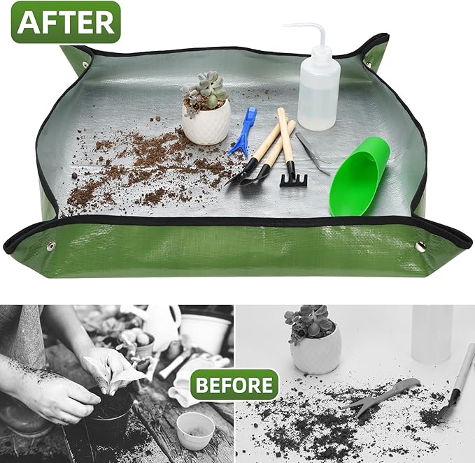 Succulent Tools Kit with Organizer Bag- 13Pcs Indoor Gardening Tools |Mini Succulent Hand Tools with Tote, Succulent Transplanting Supplies, Present for Gardeners Plant Care (Rose)