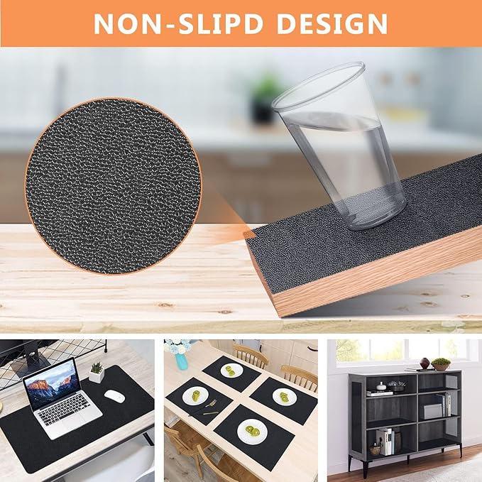 WochiTV Shelf Liner for Cabinets, Drawer Non Adhesive Non Slip Foam Mat for Kitchen, Pantry, Bathroom, Cupboard, Garage, Closet, Shelves, Drawer, Tool Box, Black 13.78 x 236.2 inches