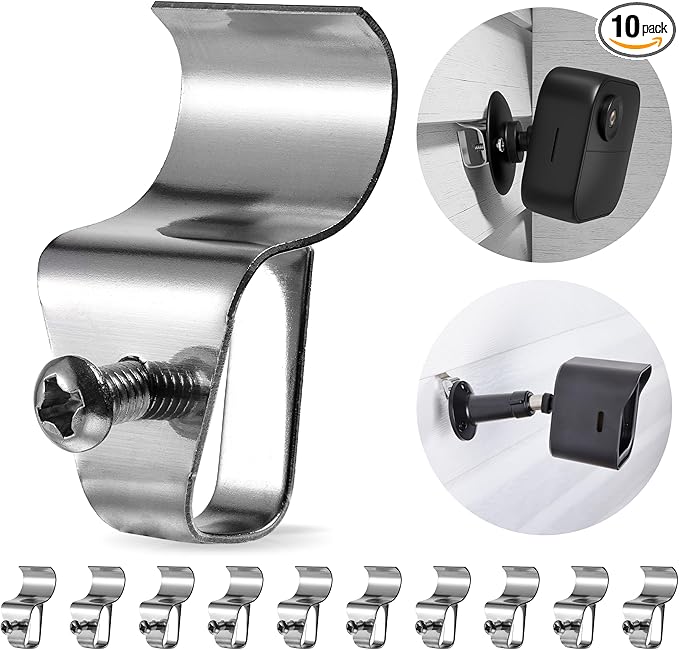 HUXOR (10 Pack) Vinyl Siding Clips Hooks, No-Hole Needed Outdoor Siding Hangers for Mounting Home Security Cameras, Stainless Steel
